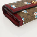 GUCCI Micro GG Supreme Doraemon lange Geldbörse PVC Beige Gold 647786 Auth 175793A-14