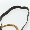 GUCCI Bamboo Hand Bag Leather 2way Brown Gold 001 1998 1638 Auth 175794-14