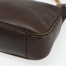 GUCCI Bamboo Hand Bag Leather 2way Brown Gold 001 1998 1638 Auth 175794-15
