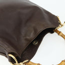 GUCCI Bamboo Hand Bag Leather 2way Brown Gold 001 1998 1638 Auth 175794-6