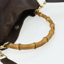 GUCCI Bamboo Hand Bag Leather 2way Brown Gold 001 1998 1638 Auth 175794-7