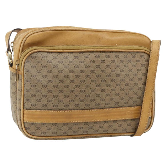 GUCCI Micro GG Supreme Shoulder Bag PVC Beige Gold 001 115 5443 Auth 175795