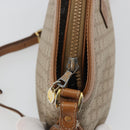 CELINE Macadam Canvas Shoulder Bag PVC Beige Gold Auth 175797A-9