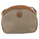 CELINE Macadam Canvas Shoulder Bag PVC Beige Gold Auth 175797A-13