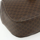 CELINE Macadam Canvas Shoulder Bag PVC Leather Brown Gold Auth 175798-11