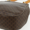CELINE Macadam Canvas Shoulder Bag PVC Leather Brown Gold Auth 175798-12