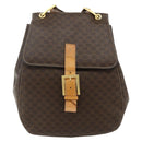 CELINE Macadam Canvas Shoulder Bag PVC Leather Brown Gold Auth 175798-2