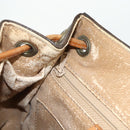 CELINE Macadam Canvas Shoulder Bag PVC Leather Brown Gold Auth 175798-20