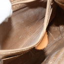 CELINE Macadam Canvas Shoulder Bag PVC Leather Brown Gold Auth 175798-21