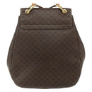 CELINE Macadam Canvas Shoulder Bag PVC Leather Brown Gold Auth 175798-3