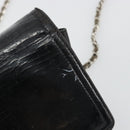 CHANEL COCO Mark Chain Shoulder Bag Patent leather Black Silver CC Auth 175799-14