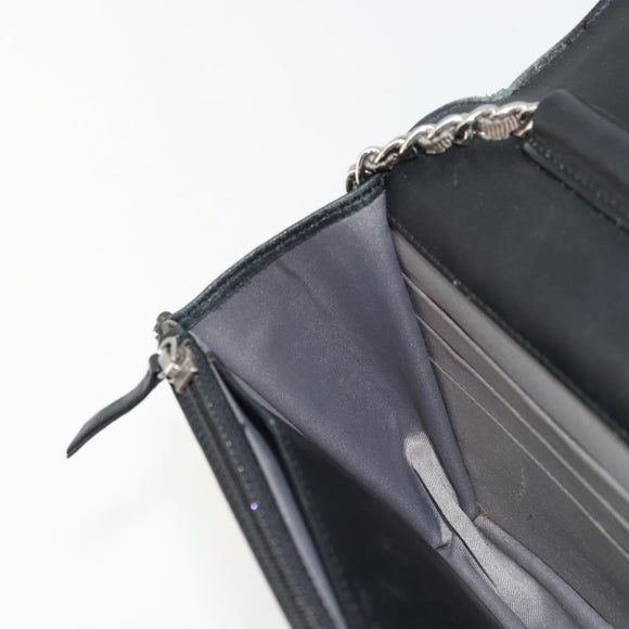 CHANEL COCO Mark Chain Shoulder Bag Patent leather Black Silver CC Auth 175799