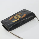 CHANEL COCO Mark Chain Shoulder Bag Patent leather Black Silver CC Auth 175799-6