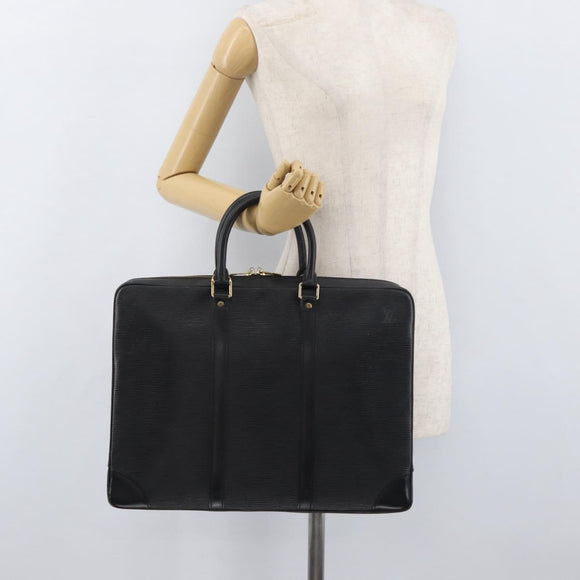 LOUIS VUITTON Epi Porte Documents Voyage Business Bag Black M40321 Auth 175801A