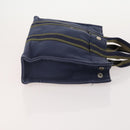 HERMES Fourre Tout PM Hand Bag Canvas 3 Set Navy Black Auth 175803-11