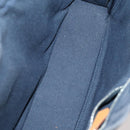 HERMES Fourre Tout PM Hand Bag Canvas 3 Set Navy Black Auth 175803-15