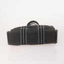 HERMES Fourre Tout PM Hand Bag Canvas 3 Set Navy Black Auth 175803-7
