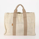HERMES Fourre Tout MM Hand Bag Canvas 3 Set Gray Black beige Auth 175804-11