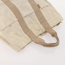 HERMES Fourre Tout MM Hand Bag Canvas 3 Set Gray Black beige Auth 175804-14