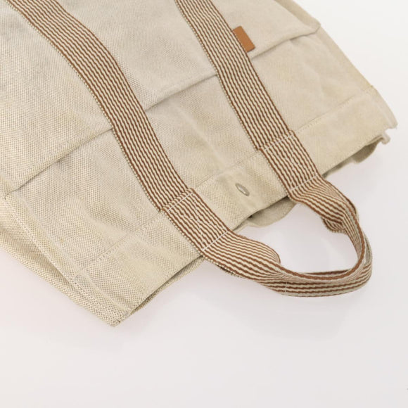 HERMES Fourre Tout MM Hand Bag Canvas 3 Set Gray Black beige Auth 175804