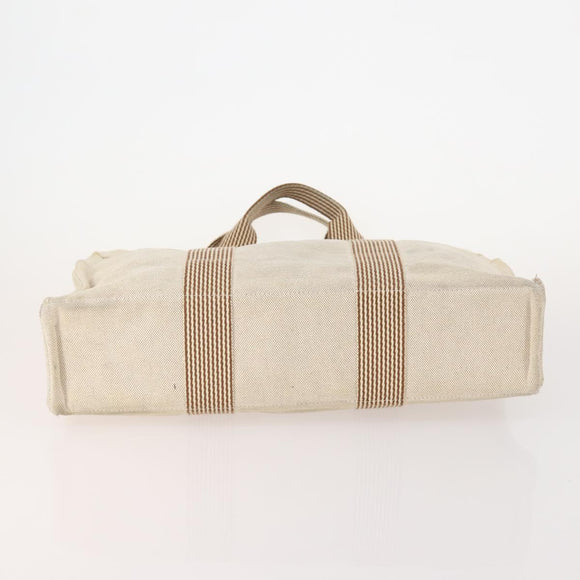 HERMES Fourre Tout MM Hand Bag Canvas 3 Set Gray Black beige Auth 175804