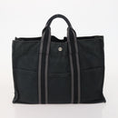 HERMES Fourre Tout MM Hand Bag Canvas 3 Set Gray Black beige Auth 175804-19