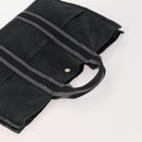 HERMES Fourre Tout MM Hand Bag Canvas 3 Set Gray Black beige Auth 175804-21