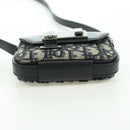Christian Dior Trotter Canvas Dior Lock Shoulder Bag Navy Silver Auth 175822M-5