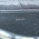 Christian Dior Trotter Canvas Dior Lock Shoulder Bag Navy Silver Auth 175822M-20