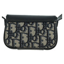 Christian Dior Trotter Canvas Dior Lock Shoulder Bag Navy Silver Auth 175822M-2