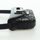 Christian Dior Trotter Canvas Dior Lock Shoulder Bag Navy Silver Auth 175822M-3