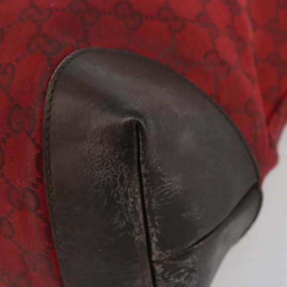GUCCI GG Canvas Tote Bag Red Gold 308928 Auth 175823