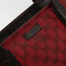 GUCCI GG Canvas Tote Bag Red Gold 308928 Auth 175823-15