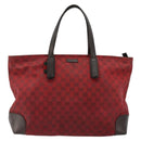 GUCCI GG Canvas Tote Bag Red Gold 308928 Auth 175823-2