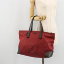 GUCCI GG Canvas Tote Bag Red Gold 308928 Auth 175823-24