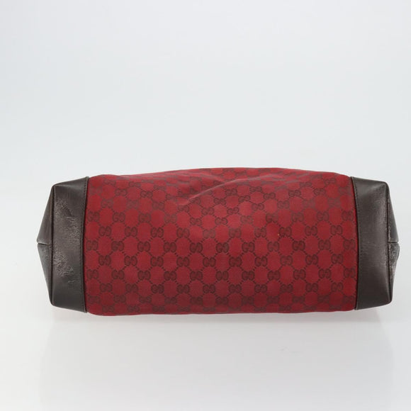 GUCCI GG Canvas Tote Bag Red Gold 308928 Auth 175823