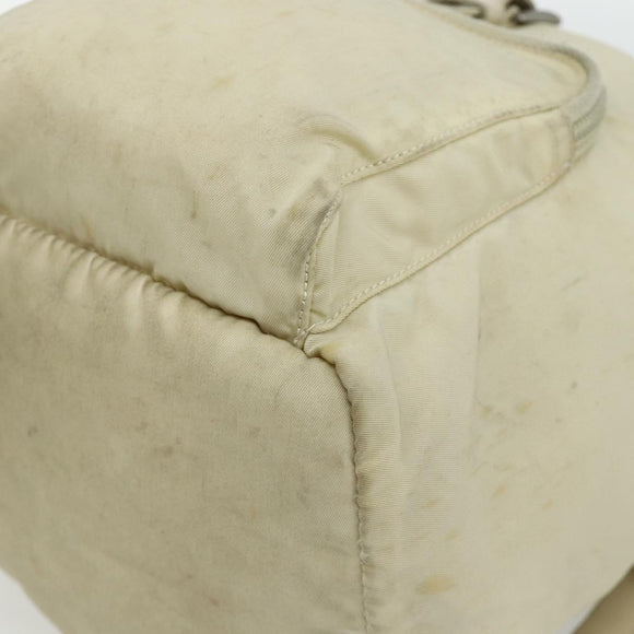 PRADA Backpack Nylon Ivory Silver Auth 175828