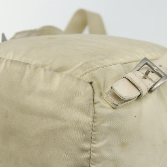 PRADA Backpack Nylon Ivory Silver Auth 175828