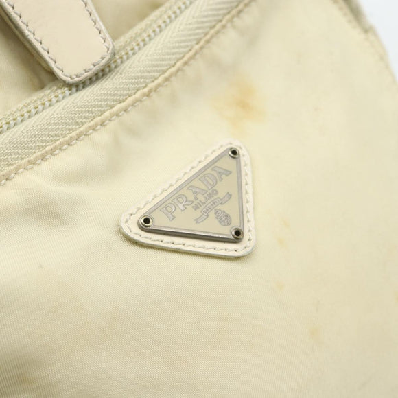 PRADA Backpack Nylon Ivory Silver Auth 175828