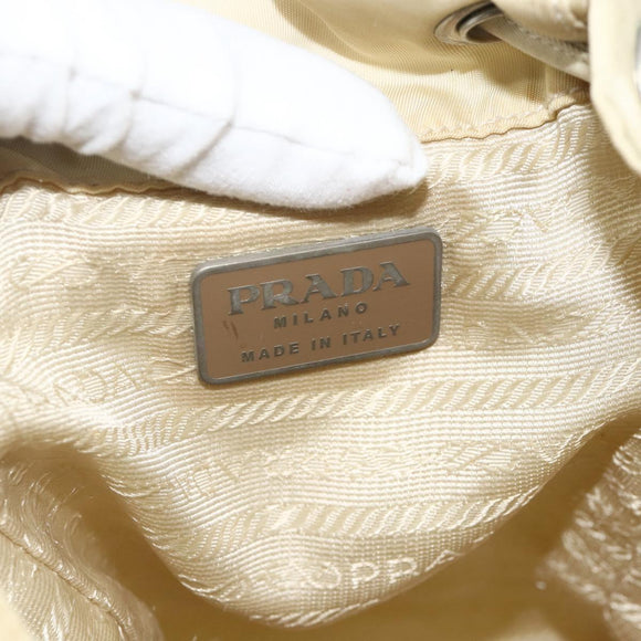 PRADA Backpack Nylon Ivory Silver Auth 175828