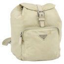 PRADA Backpack Nylon Ivory Silver Auth 175828-1