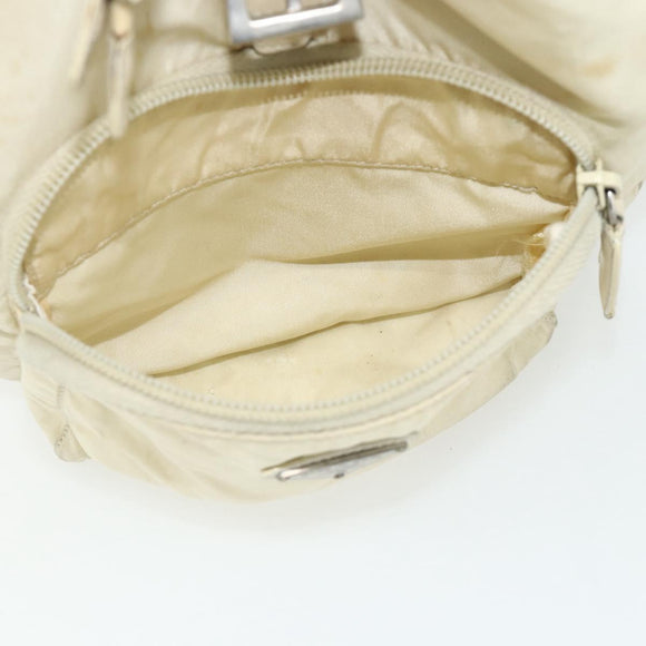 PRADA Backpack Nylon Ivory Silver Auth 175828