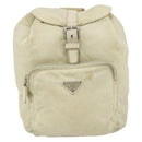 PRADA Backpack Nylon Ivory Silver Auth 175828-13