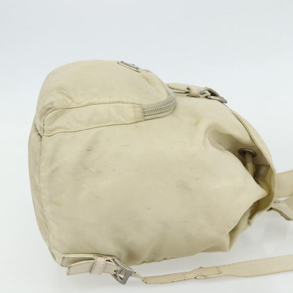 PRADA Backpack Nylon Ivory Silver Auth 175828
