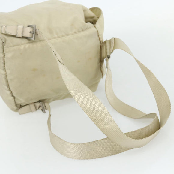 PRADA Backpack Nylon Ivory Silver Auth 175828