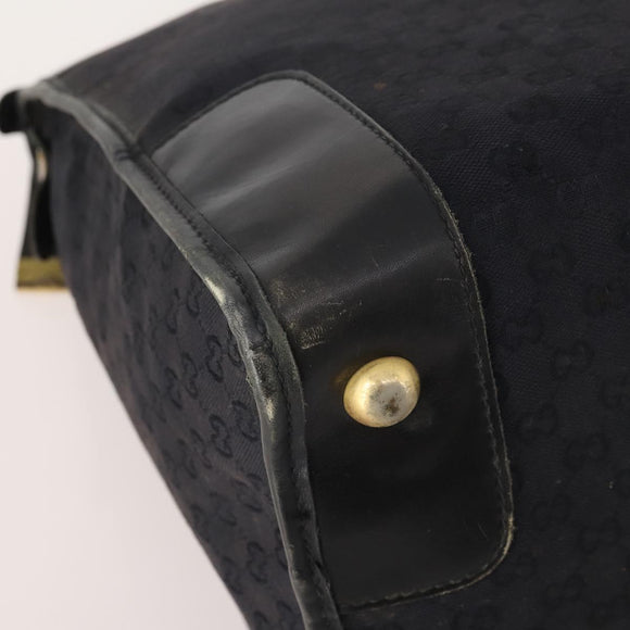 GUCCI GG Canvas Web Sherry Line Boston Tasche Schwarz Gold Auth 175830A