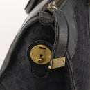 GUCCI GG Canvas Web Sherry Line Boston Bag Black Gold Auth 175830A-18