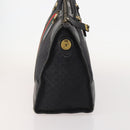 GUCCI GG Canvas Web Sherry Line Boston Bag Black Gold Auth 175830A-4