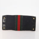 GUCCI GG Canvas Web Sherry Line Boston Bag Black Gold Auth 175830A-5