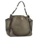 PRADA Shoulder Bag Leather Gold Auth 175839A-1